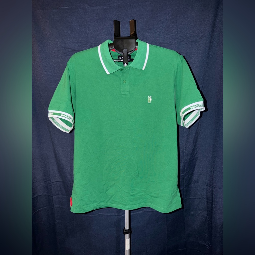 Makobi Green Polo Shirt Embroidered Logo Size L
